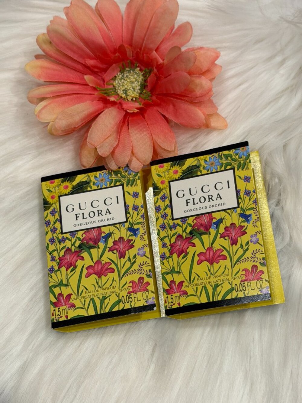 🎁5 For $25 Gucci Flora Gorgeous Orchid 1.5 ml Sample Spray Bundle of 2X